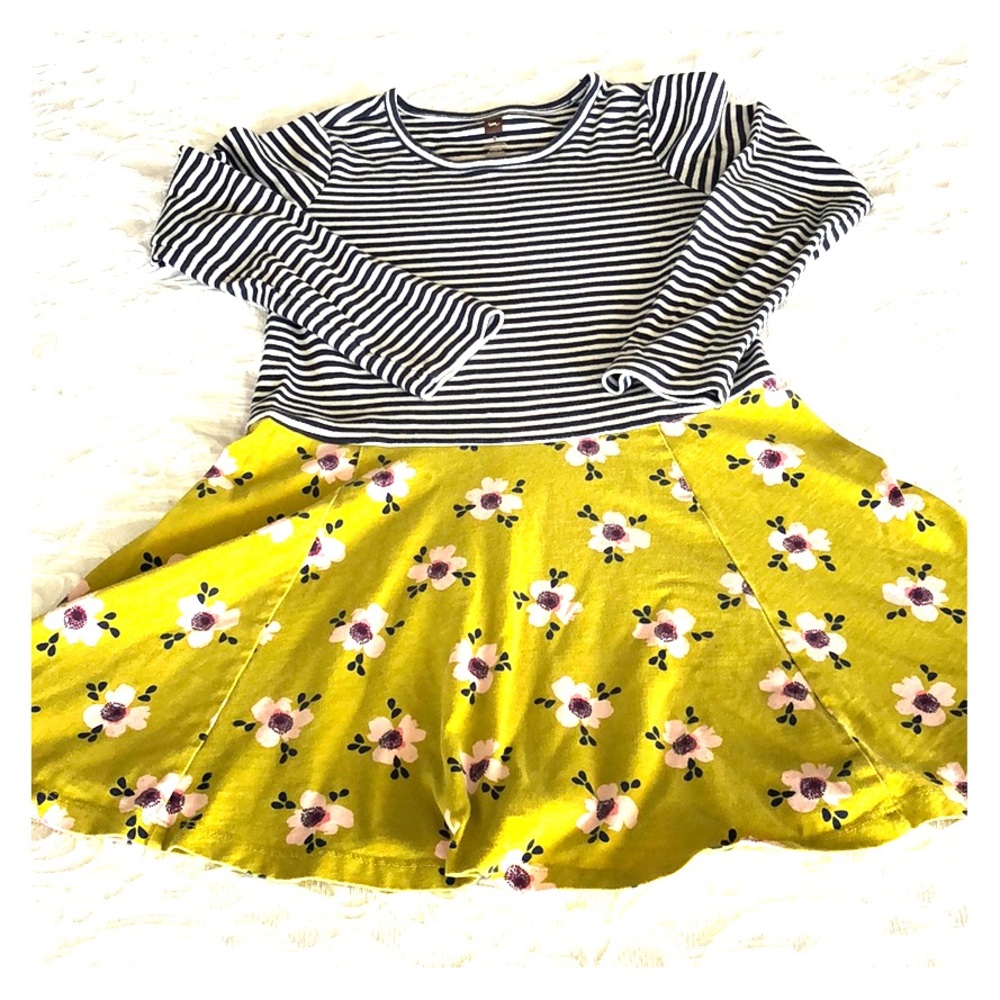 Stripe and floral jersey dress